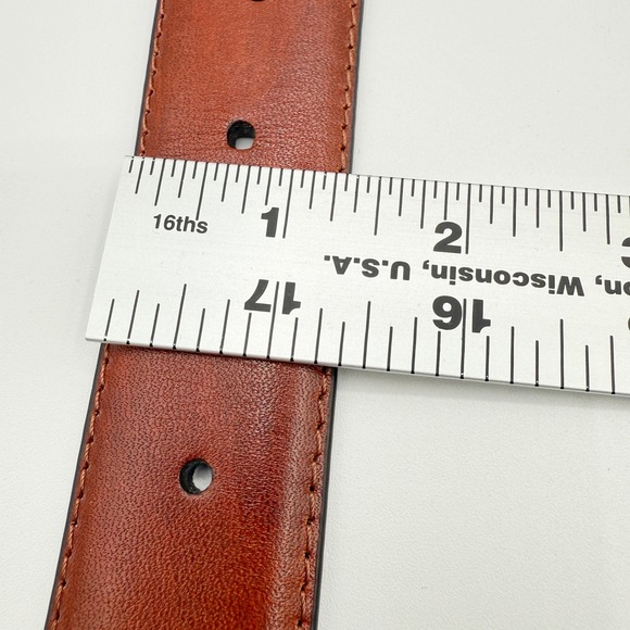 Johnston &‎ Murphy Brown Leather Dress Belt Mens Size 44 - Picture 7 of 8